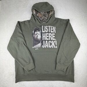Duck Dynasty 2013 "Listen Here Jack" Hooded Sweatshirt - Size L Green/Camo